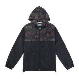 Men's Floral Windbreaker Hooded Jacket for Hiking Trip Size M